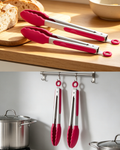 Practical 2-Piece Set of Heat-Resistant Silicone Kitchen Tongs